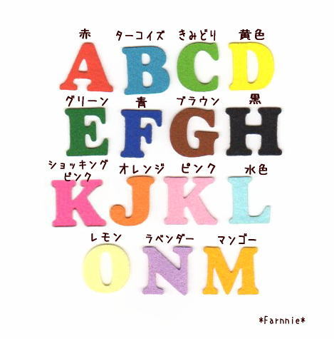 アルファベットのフェルトアイロンワッペン*数字